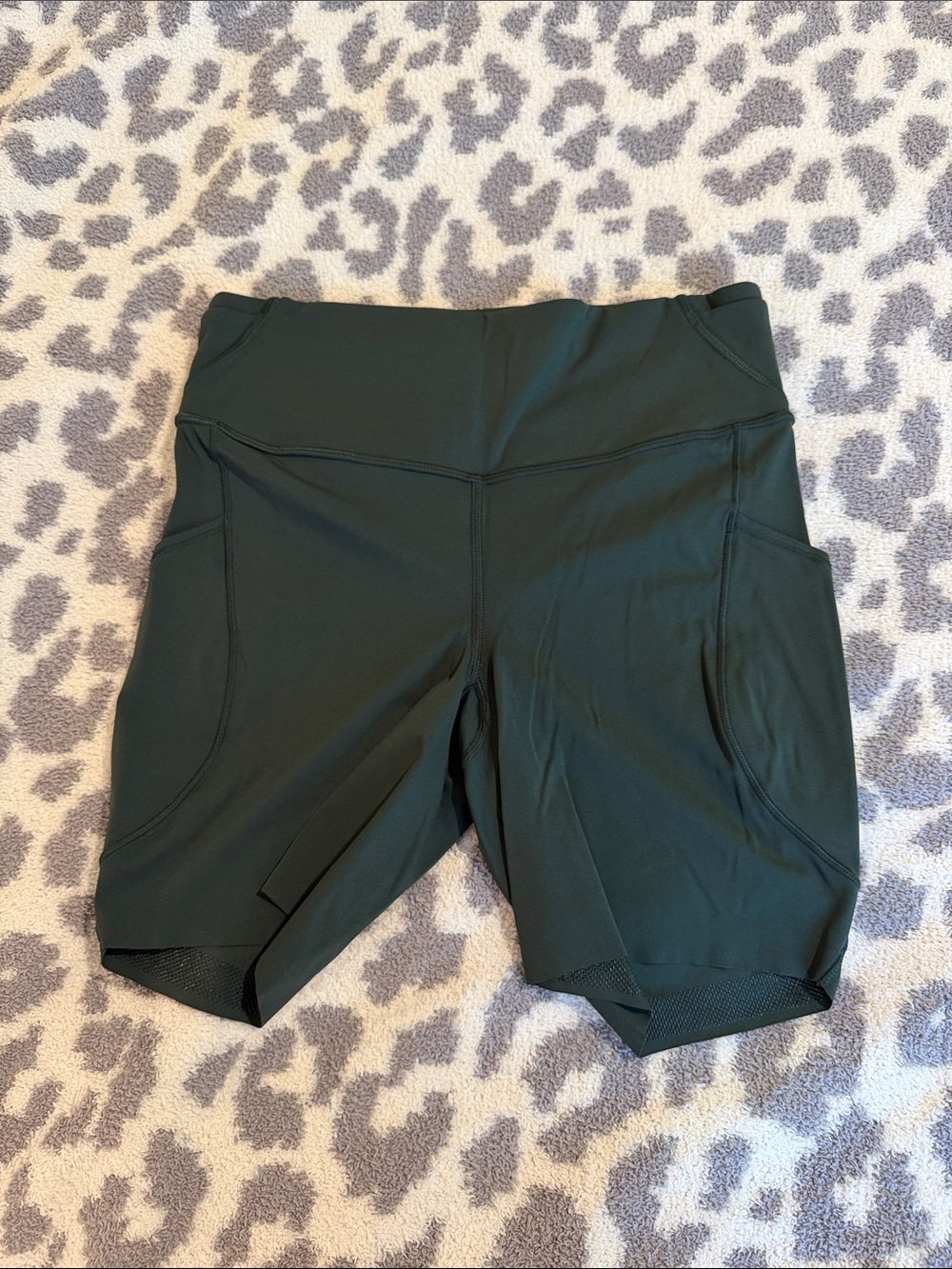 lululemon athletica Dark Green High-Rise Bike Shorts with Side Pockets